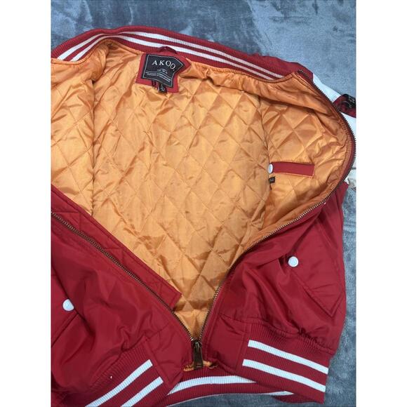 Akoo Academy Varsity Jacket Men’s Size L Hip Hop Streetwear Big Logo Spellout - Picture 5 of 8